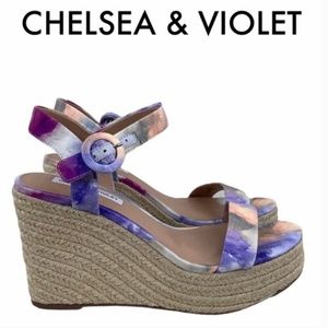 CHELSEA & VIOLET TIE DYE PLATFORM SANDALS  SIZE  8